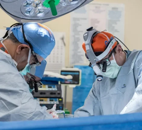 Two surgeons operating